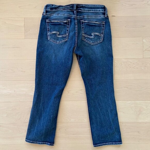 Silver Jeans Co. Elyse Capri Womens Jeans Distressed blue stretchy Denim size 29 - Picture 2 of 11